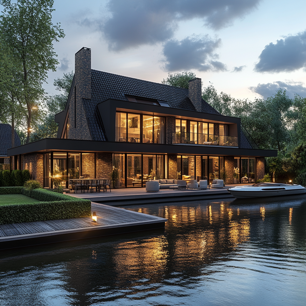 Moderne nieuwbouwvilla aan het water, Rato Bouw